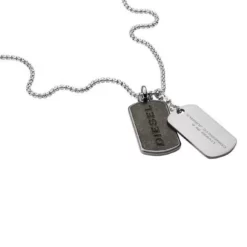 Diesel Kette mit Anhänger »DOUBLE DOGTAGS, DX1257040«, Mit Zirkonia