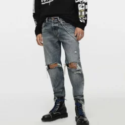 Diesel Ankle-Jeans Cropped Destroyed Mharky 084ZS -Diesel Verkäufe 1324e8b6 86a0 5591 97dc ce358275bd0e