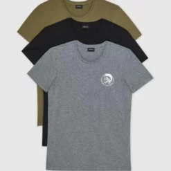 Diesel T-Shirt »Randal R-Neck« (3-tlg., 3er-Pack) Schwarz#ft5_slash#grau#ft5_slash#oliv, Schwarz#ft5_slash#weiß#ft5_slash#blau, Orange#ft5_slash#weiß#ft5_slash#oliv, Schwarz