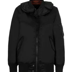 Diesel Bomberjacke »DIESEL Bomber-Jacke modische Damen Frühlings-Jacke Freizeit-Jacke mit Rüschen am Ausschnitt Schwarz«