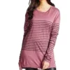 Diesel Rundhalsshirt »DIESEL Frühlings-Shirt leichtes Damen Langarm-Shirt Freizeit-Shirt mit Streifenmuster Fuchsia«